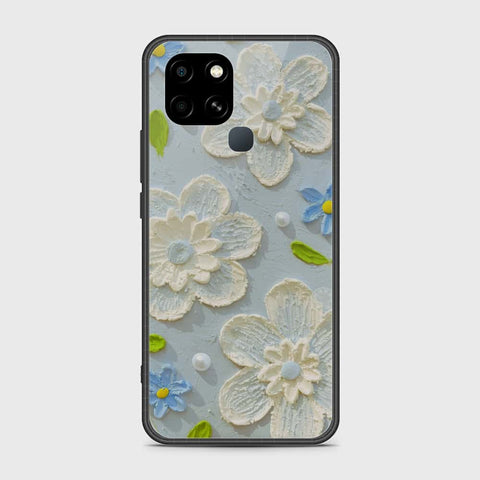 Infinix Smart 6 Cover - Floral Series - Design 3 - Sky Blue - HQ Premium Shine Durable Shatterproof Case