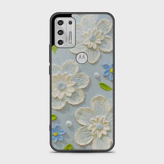 Motorola Moto G Stylus 2021 Cover - Floral Series - Design 3 - Sky Blue - HQ Premium Shine Durable Shatterproof Case