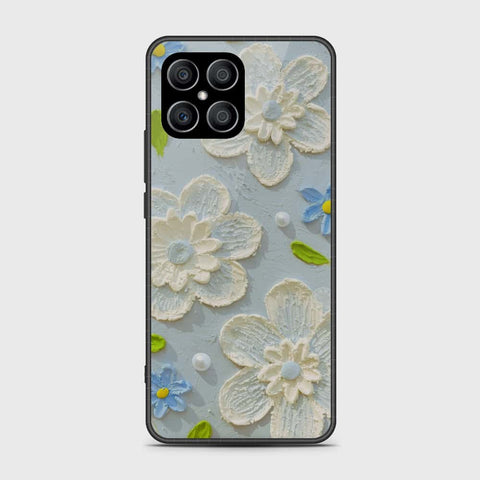 Honor X8 Cover - Floral Series - Design 3 - Sky Blue - HQ Premium Shine Durable Shatterproof Case