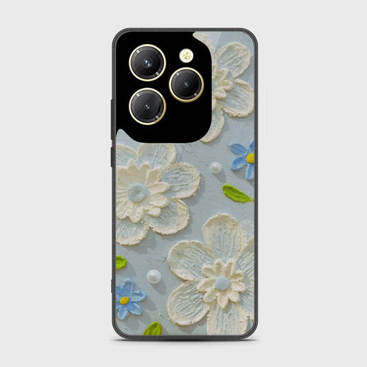 Infinix Hot 40 Pro Cover - Floral Series - Design 3 - Sky Blue - HQ Premium Shine Durable Shatterproof Case