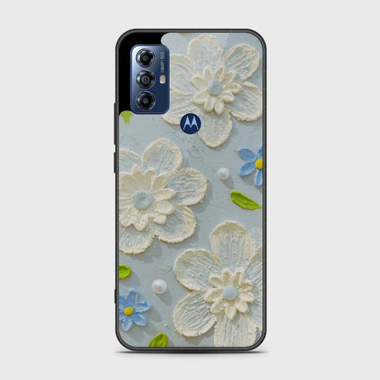 Motorola G Pure 2022 Cover - Floral Series - Design 3 - Sky Blue - HQ Premium Shine Durable Shatterproof Case