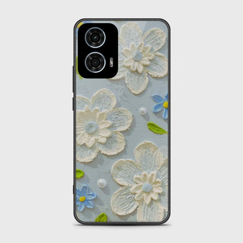 Motorola Moto G24 Power Cover - Floral Series - Design 3 - Sky Blue - HQ Premium Shine Durable Shatterproof Case