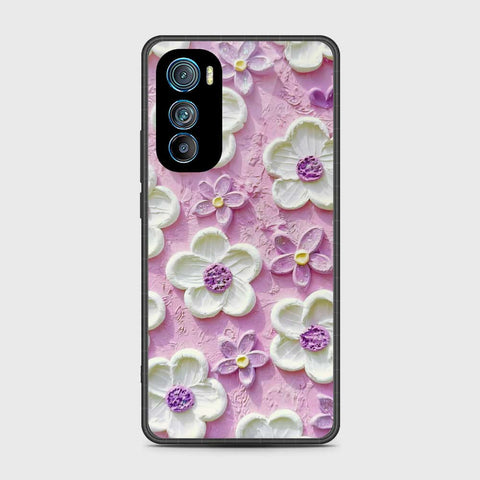 Motorola Edge 30 Cover - Floral Series - Design 4 - Purple & White - HQ Premium Shine Durable Shatterproof Case