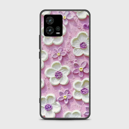 Motorola Moto G72 Cover - Floral Series - Design 4 - Purple & White - HQ Premium Shine Durable Shatterproof Case