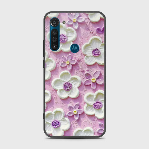 Motorola Moto G8 Power Cover - Floral Series - Design 4 - Purple & White - HQ Premium Shine Durable Shatterproof Case