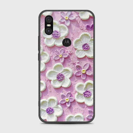 Motorola P30 Play Cover - Floral Series - Design 4 - Purple & White - HQ Premium Shine Durable Shatterproof Case