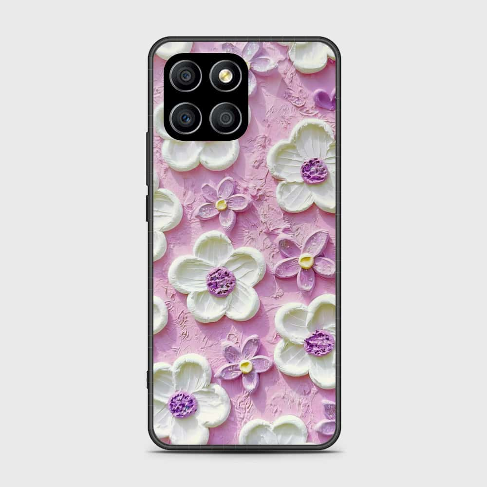 Honor X6 Cover - Floral Series - Design 4 - Purple & White - HQ Premium Shine Durable Shatterproof Case