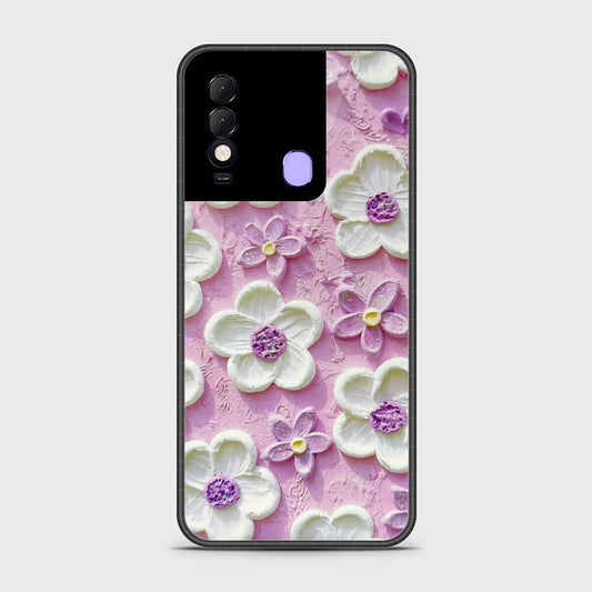 Tecno Spark 8 Cover - Floral Series - Design 4 - Purple & White - HQ Premium Shine Durable Shatterproof Case