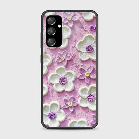 Samsung Galaxy A14 Cover - Floral Series - Design 4 - Purple & White - HQ Premium Shine Durable Shatterproof Case