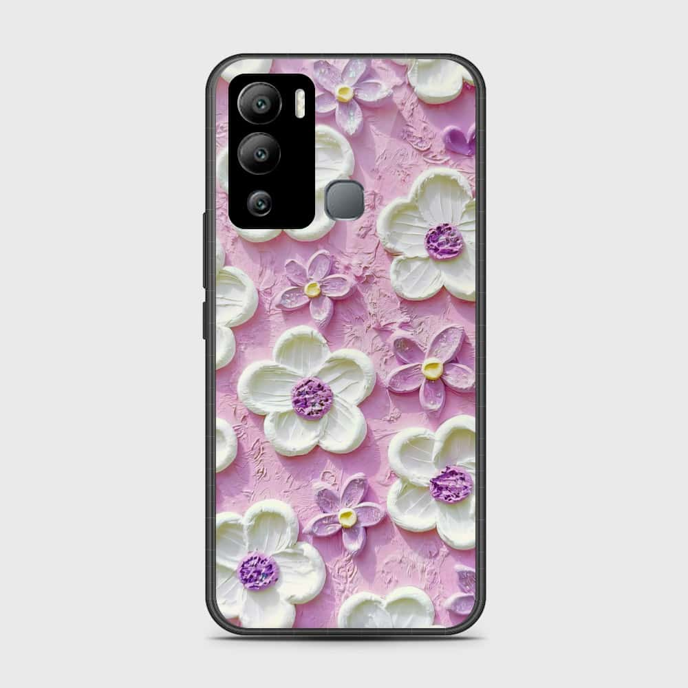 Infinix Hot 12i Cover - Floral Series - Design 4 - Purple & White - HQ Premium Shine Durable Shatterproof Case