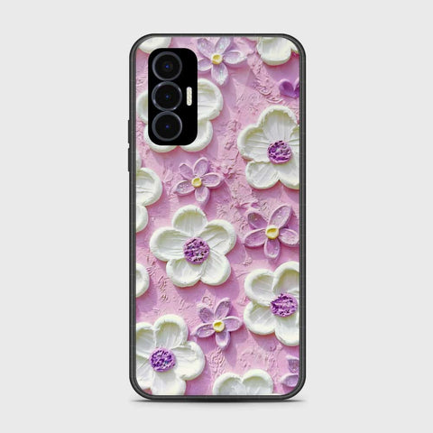 Tecno Pova 3 Cover - Floral Series - Design 4 - Purple & White - HQ Premium Shine Durable Shatterproof Case