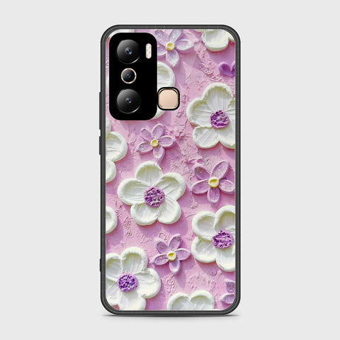 Infinix Hot 20i Cover - Floral Series - Design 4 - Purple & White - HQ Premium Shine Durable Shatterproof Case