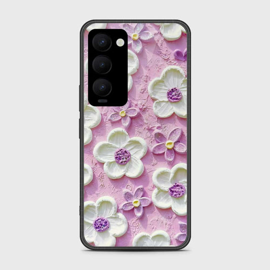 Tecno Camon 18 Premier Cover - Floral Series - Design 4 - Purple & White - HQ Premium Shine Durable Shatterproof Case