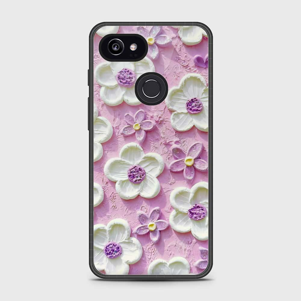 Google Pixel 3 XL Cover - Floral Series - Design 4 - Purple & White - HQ Premium Shine Durable Shatterproof Case