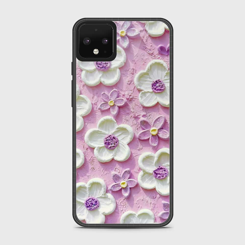 Google Pixel 4 XL Cover - Floral Series - Design 4 - Purple & White - HQ Premium Shine Durable Shatterproof Case