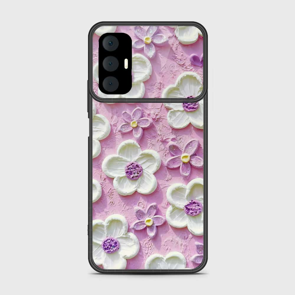 Tecno Spark 8 Pro Cover - Floral Series - Design 4 - Purple & White - HQ Premium Shine Durable Shatterproof Case