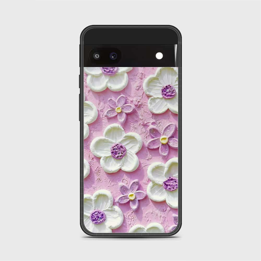 Google Pixel 6a Cover - Floral Series - Design 4 - Purple & White - HQ Premium Shine Durable Shatterproof Case