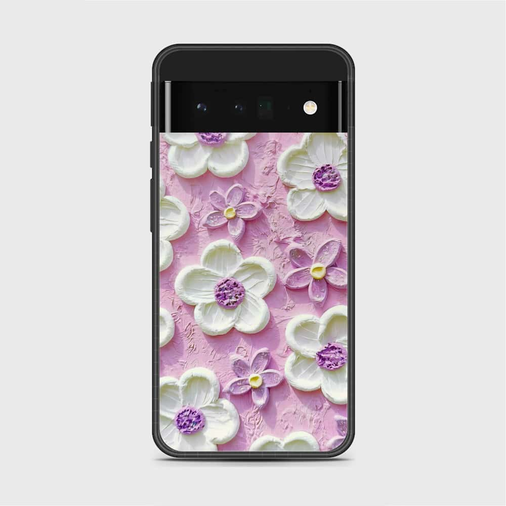 Google Pixel 6 Pro Cover - Floral Series - Design 4 - Purple & White - HQ Premium Shine Durable Shatterproof Case