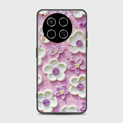 Tecno Camon 30 Cover - Floral Series - Design 4 - Purple & White - HQ Premium Shine Durable Shatterproof Case