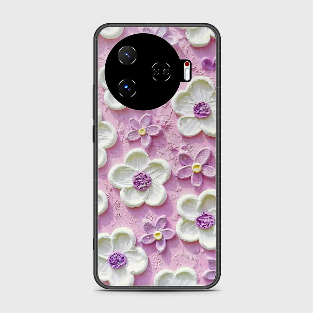 Tecno Camon 30 Pro 5G Cover - Floral Series - Design 4 - Purple & White - HQ Premium Shine Durable Shatterproof Case