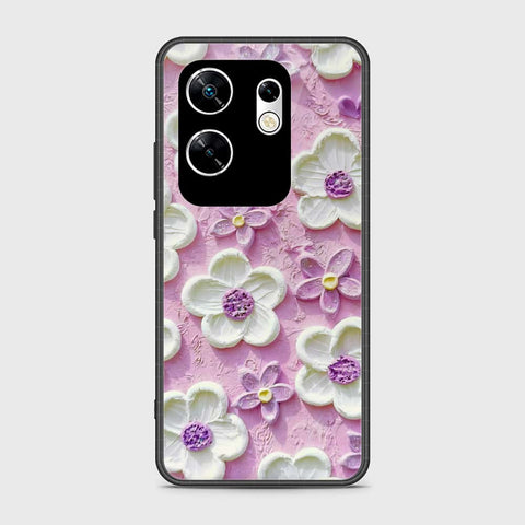 Infinix Zero 30 4G Cover - Floral Series - Design 4 - Purple & White - HQ Premium Shine Durable Shatterproof Case