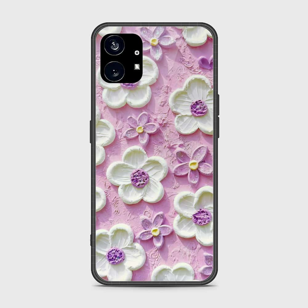 Nothing Phone 1 Cover - Floral Series - Design 4 - Purple & White - HQ Premium Shine Durable Shatterproof Case