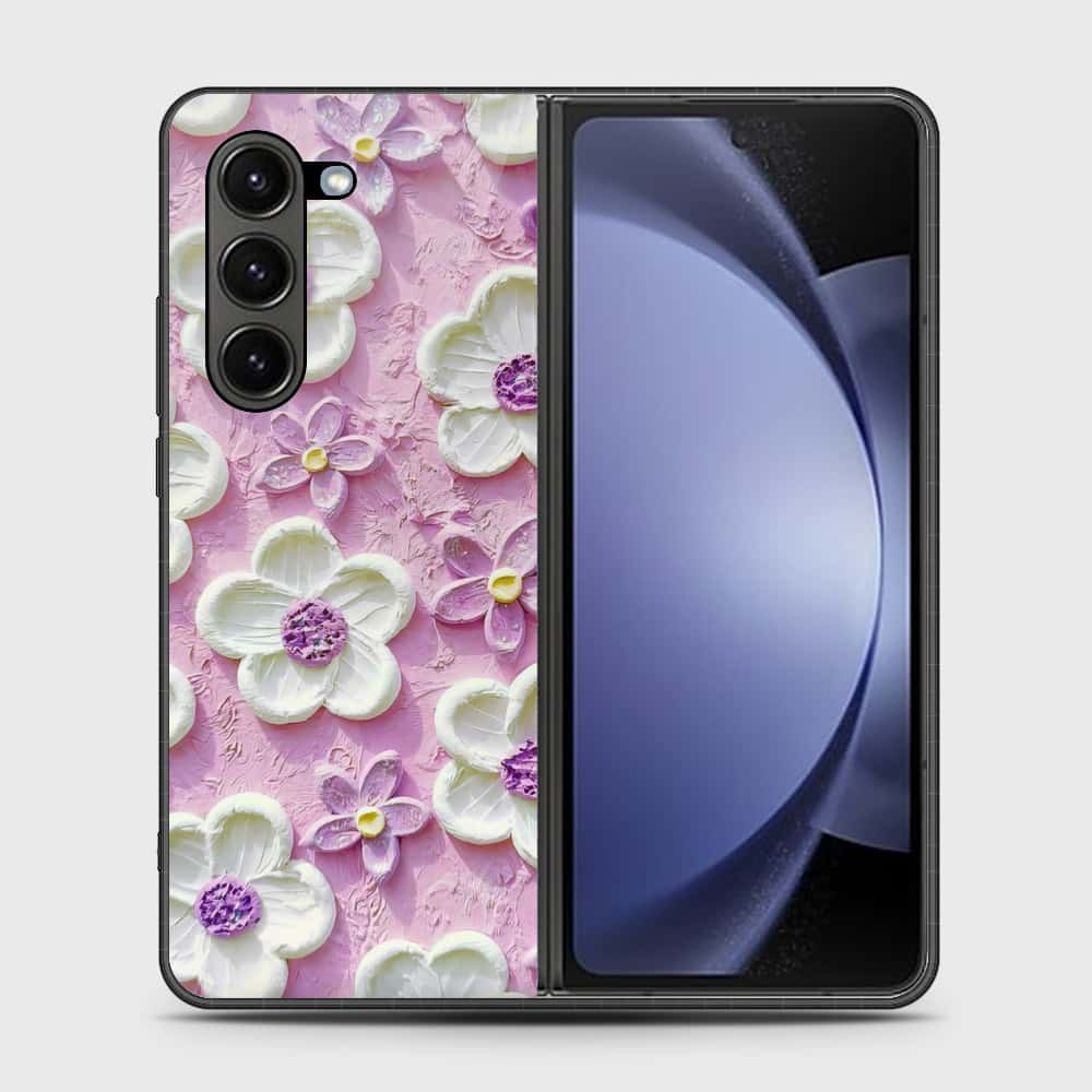 Samsung Galaxy Z Fold 6 5G Cover - Floral Series - Design 4 - Purple & White - HQ Premium Shine Durable Shatterproof Case