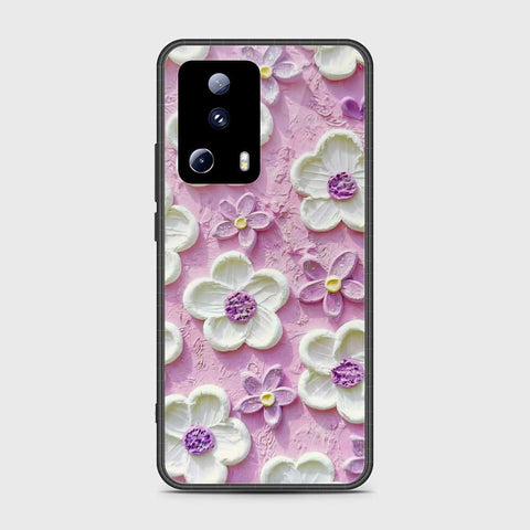 Xiaomi 13 Lite Cover - Floral Series - Design 4 - Purple & White - HQ Premium Shine Durable Shatterproof Case