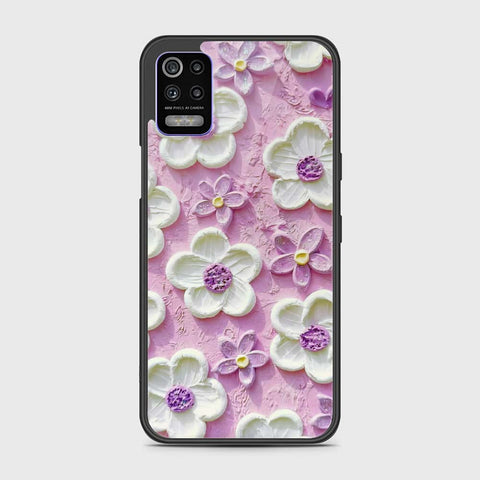 LG K52 Cover - Floral Series - Design 4 - Purple & White - HQ Premium Shine Durable Shatterproof Case