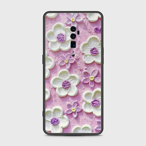 Oppo Reno 10x Zoom Cover - Floral Series - Design 4 - Purple & White - HQ Premium Shine Durable Shatterproof Case