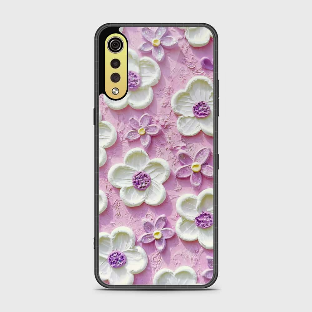 LG G9 Cover - Floral Series - Design 4 - Purple & White - HQ Premium Shine Durable Shatterproof Case