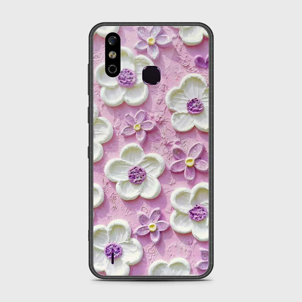 Infinix Smart 4 Cover - Floral Series - Design 4 - Purple & White - HQ Premium Shine Durable Shatterproof Case