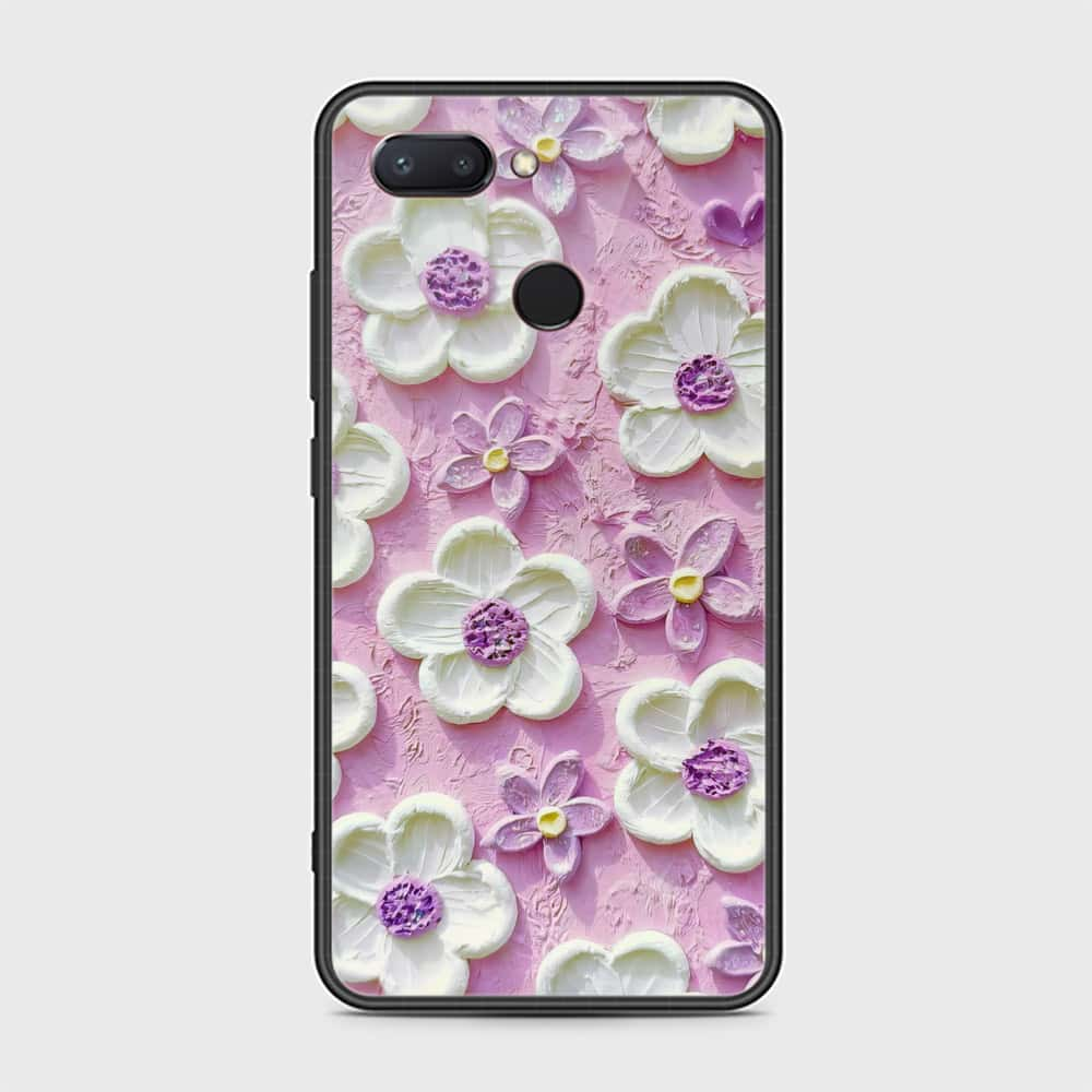 Xiaomi Mi 8 Lite Cover - Floral Series - Design 4 - Purple & White - HQ Premium Shine Durable Shatterproof Case