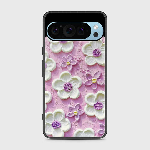 Google Pixel 9 Pro Cover - Floral Series - Design 4 - Purple & White - HQ Premium Shine Durable Shatterproof Case