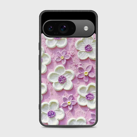 Google Pixel 9 Cover - Floral Series - Design 4 - Purple & White - HQ Premium Shine Durable Shatterproof Case