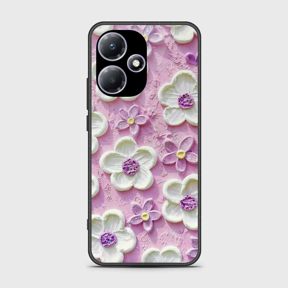 Infinix Hot 30 Play Cover - Floral Series - Design 4 - Purple & White - HQ Premium Shine Durable Shatterproof Case