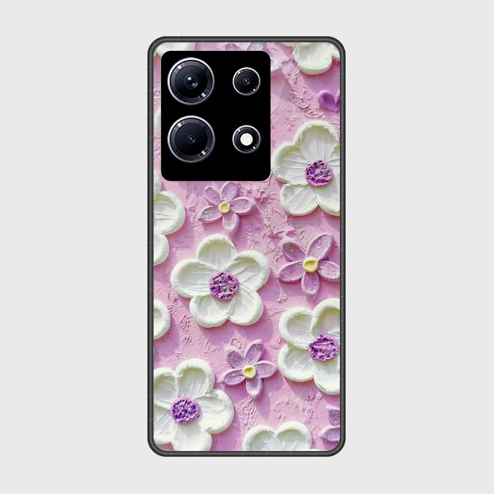 Infinix Note 30 Cover - Floral Series - Design 4 - Purple & White - HQ Premium Shine Durable Shatterproof Case