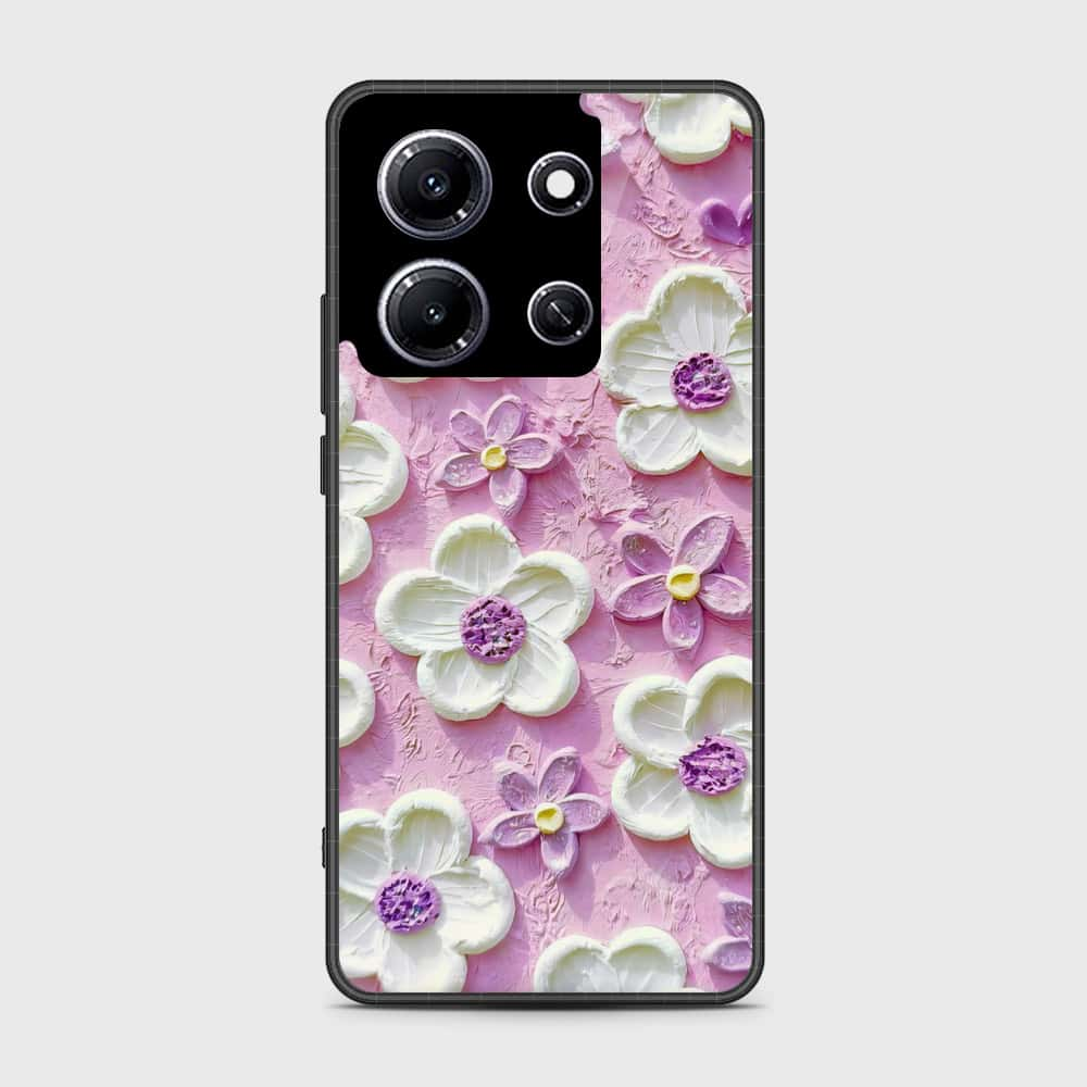 Infinix Note 30i Cover - Floral Series - Design 4 - Purple & White - HQ Premium Shine Durable Shatterproof Case