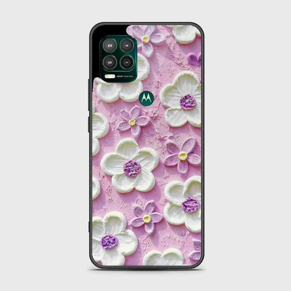 Motorola Moto G Stylus 5G Cover - Floral Series - Design 4 - Purple & White - HQ Premium Shine Durable Shatterproof Case