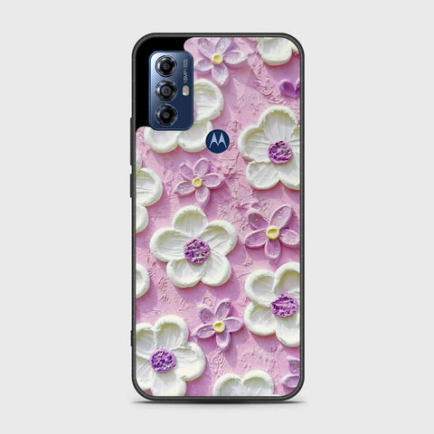 Motorola G Pure 2022 Cover - Floral Series - Design 4 - Purple & White - HQ Premium Shine Durable Shatterproof Case