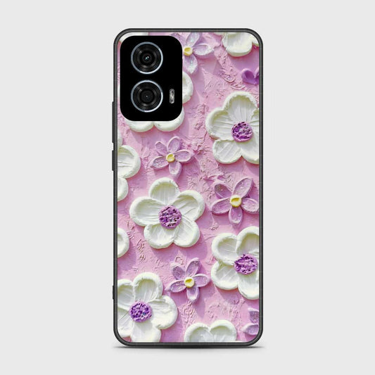 Motorola Moto G24 Power Cover - Floral Series - Design 4 - Purple & White - HQ Premium Shine Durable Shatterproof Case