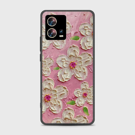 Motorola Edge 30 Fusion Cover - Floral Series - Design 5 - Pink & White - HQ Premium Shine Durable Shatterproof Case