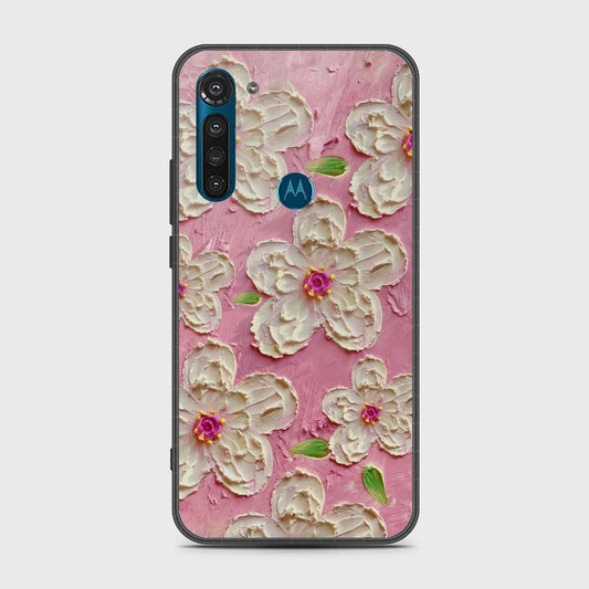 Motorola Moto G8 Power Cover - Floral Series - Design 5 - Pink & White - HQ Premium Shine Durable Shatterproof Case