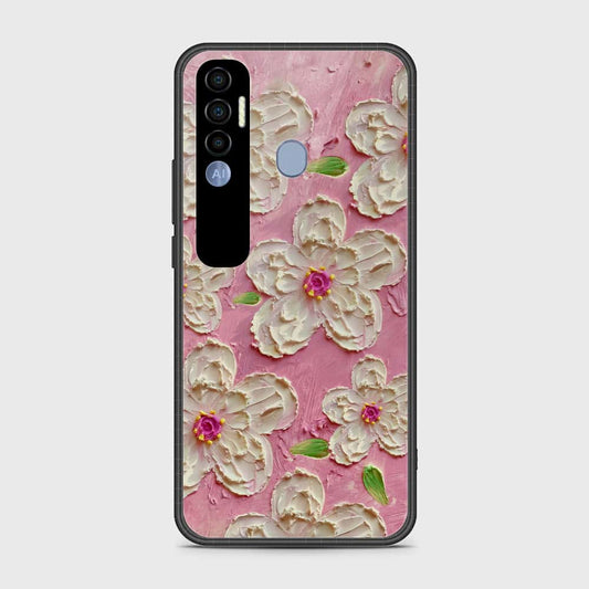 Tecno Spark 7 Pro Cover - Floral Series - Design 5 - Pink & White - HQ Premium Shine Durable Shatterproof Case