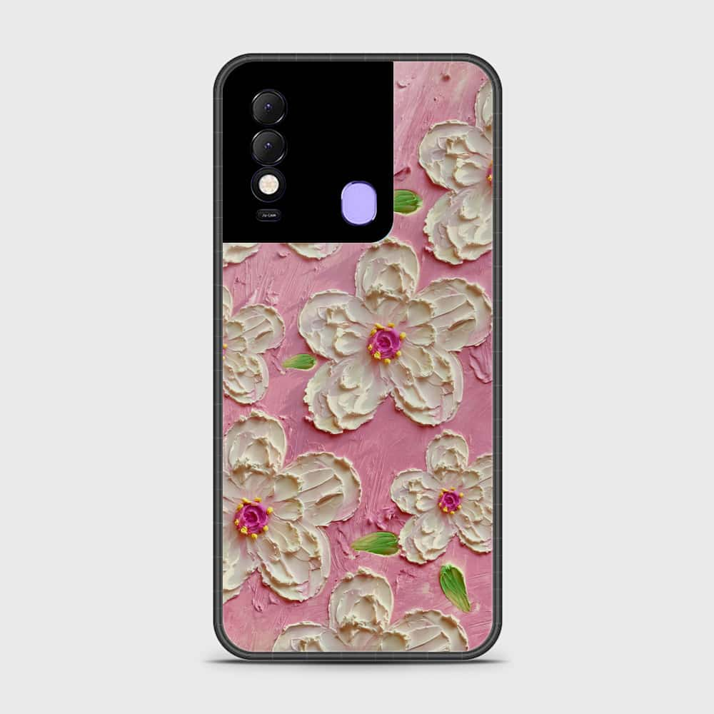 Tecno Spark 8 Cover - Floral Series - Design 5 - Pink & White - HQ Premium Shine Durable Shatterproof Case