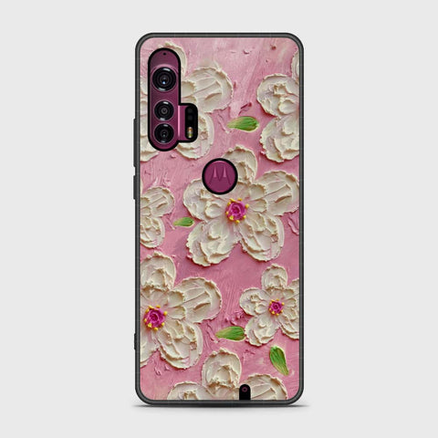 Motorola Edge Plus 2020 Cover - Floral Series - Design 5 - Pink & White - HQ Premium Shine Durable Shatterproof Case