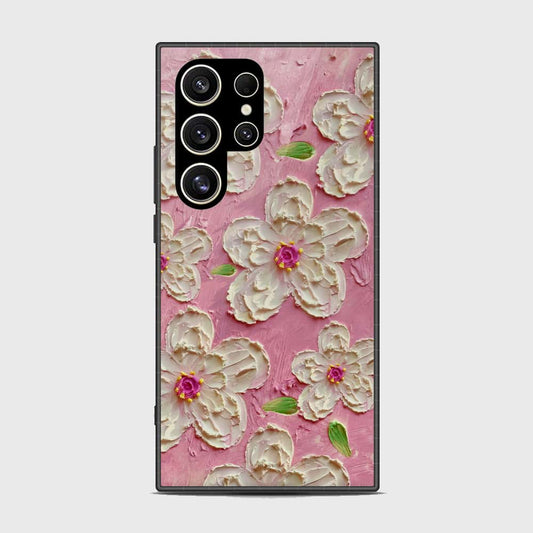 Samsung Galaxy S24 Ultra Cover - Floral Series - Design 5 - Pink & White - HQ Premium Shine Durable Shatterproof Case