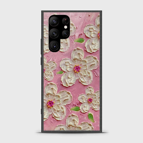 Samsung Galaxy S23 Ultra 5G Cover - Floral Series - Design 5 - Pink & White - HQ Premium Shine Durable Shatterproof Case