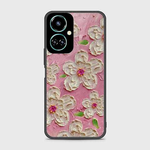 Tecno Camon 19 Cover - Floral Series - Design 5 - Pink & White - HQ Premium Shine Durable Shatterproof Case