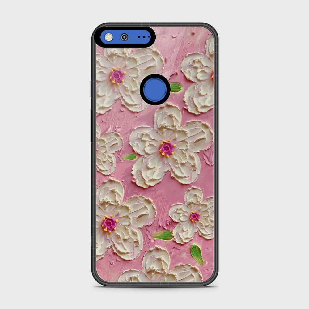 Google Pixel Cover - Floral Series - Design 5 - Pink & White - HQ Premium Shine Durable Shatterproof Case